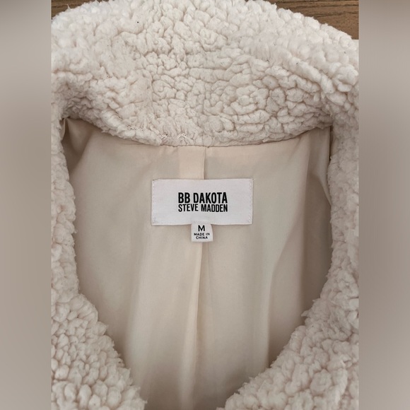 Steve Madden BB DAKOTA MEDIUM M Sherpa Jacket Faux fur Coat off - White Ivory - Picture 4 of 4